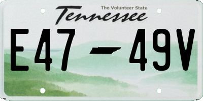 TN license plate E4749V