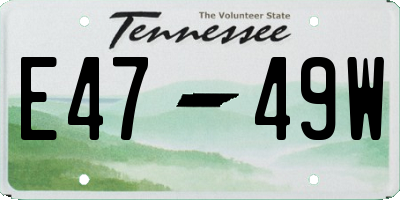 TN license plate E4749W