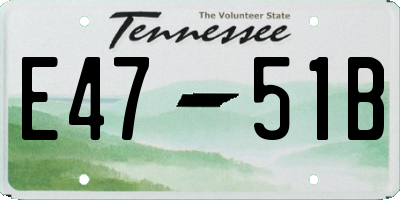 TN license plate E4751B