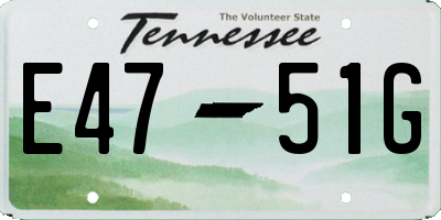 TN license plate E4751G