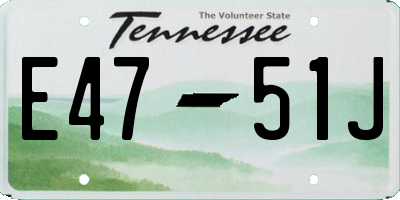 TN license plate E4751J