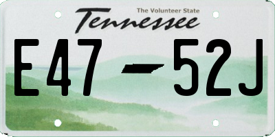 TN license plate E4752J