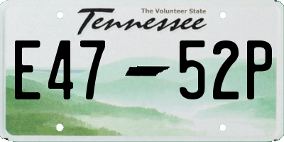 TN license plate E4752P
