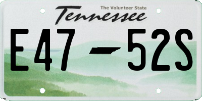 TN license plate E4752S
