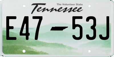 TN license plate E4753J