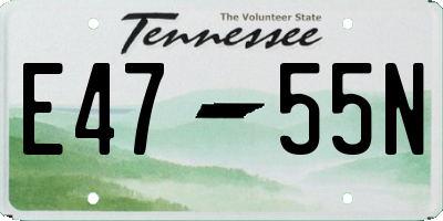 TN license plate E4755N