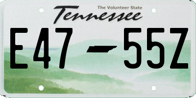 TN license plate E4755Z