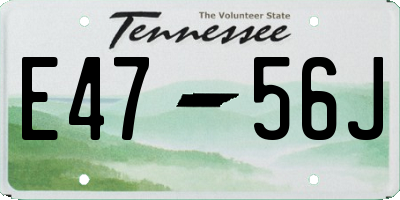 TN license plate E4756J