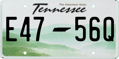 TN license plate E4756Q