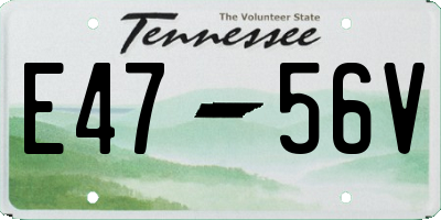 TN license plate E4756V