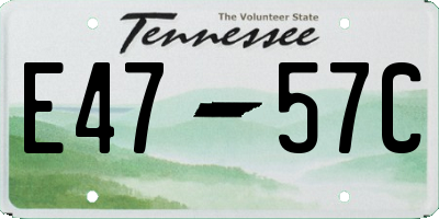 TN license plate E4757C