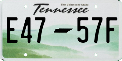 TN license plate E4757F