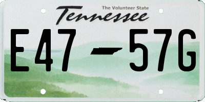 TN license plate E4757G