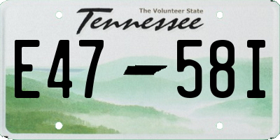 TN license plate E4758I