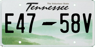TN license plate E4758V