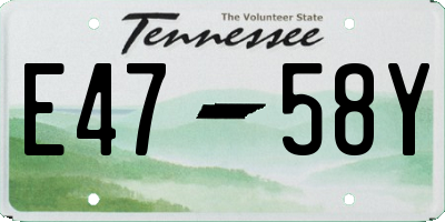 TN license plate E4758Y