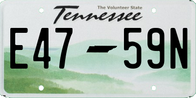 TN license plate E4759N