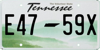 TN license plate E4759X
