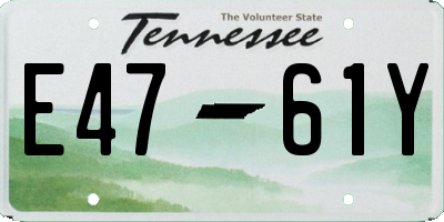 TN license plate E4761Y