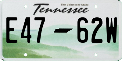 TN license plate E4762W