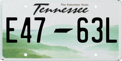 TN license plate E4763L