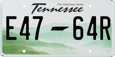 TN license plate E4764R
