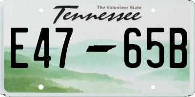 TN license plate E4765B