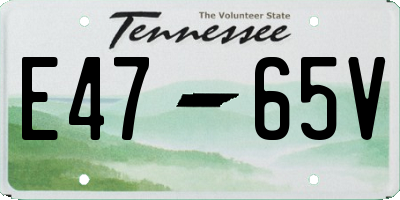 TN license plate E4765V