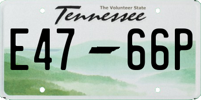 TN license plate E4766P