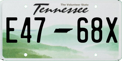 TN license plate E4768X