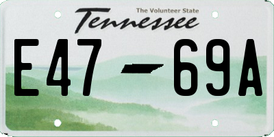 TN license plate E4769A