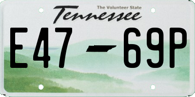 TN license plate E4769P