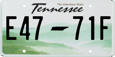 TN license plate E4771F