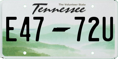TN license plate E4772U