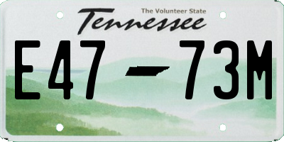 TN license plate E4773M