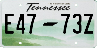 TN license plate E4773Z