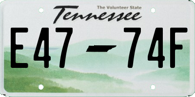 TN license plate E4774F