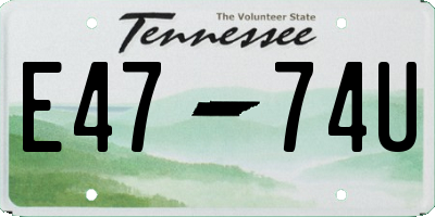 TN license plate E4774U