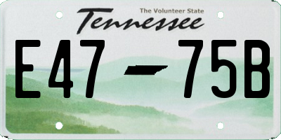 TN license plate E4775B