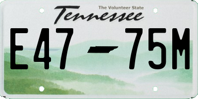 TN license plate E4775M