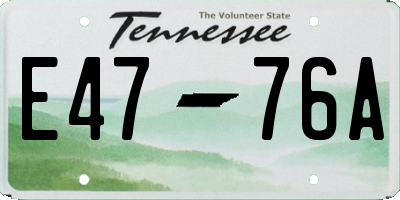 TN license plate E4776A