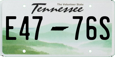 TN license plate E4776S
