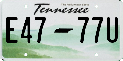 TN license plate E4777U
