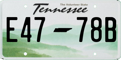 TN license plate E4778B