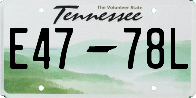 TN license plate E4778L