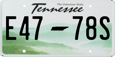 TN license plate E4778S