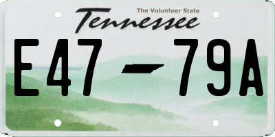 TN license plate E4779A