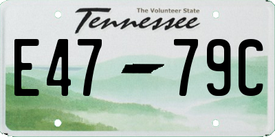 TN license plate E4779C