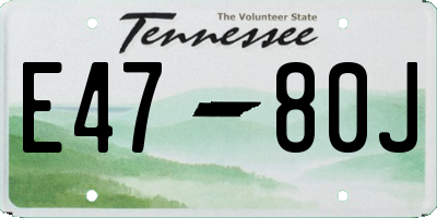 TN license plate E4780J