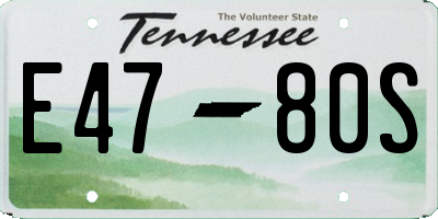 TN license plate E4780S